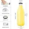 Glass Bottle 1000ml / 1 liter, Clear Transparent with Air Tight Black Lid, (Pack of 6), Clear Quality, With Free Extra Cap - Image 3