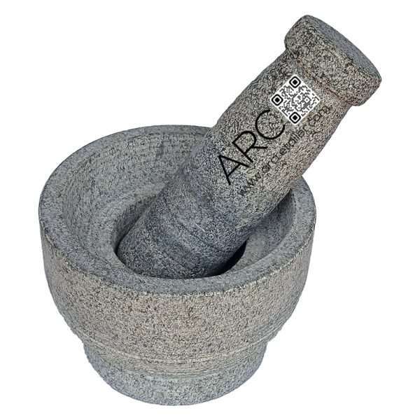 Natural Granite Stone Mortar and Pestle Set for Spices / Imam Dasta / Kharal / Ohkli Musal / Spice Grinder / Idi Kallu / Idi Kal / Khalbatta / Ural / Rokali Banda / Kutni / Ural Kharad (6.5” Inch Dia) - Image 5