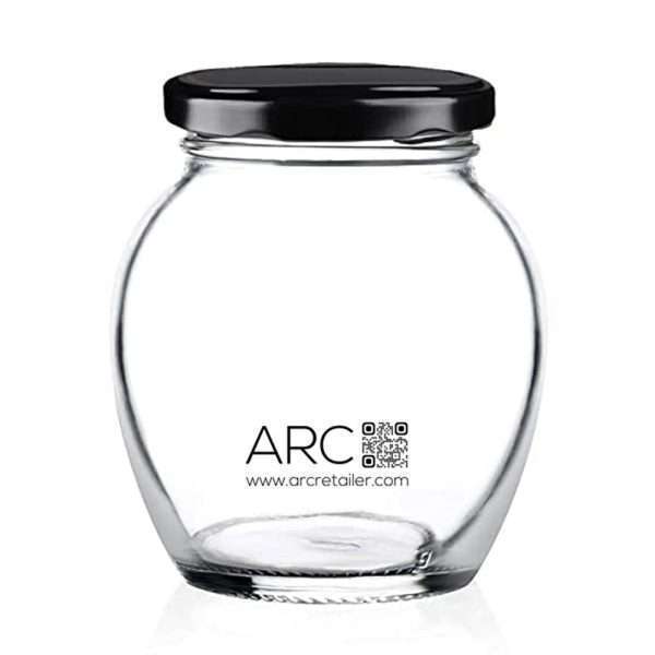 Mataki Glass Jar and Container Air Tight Black Lid for Kitchen 400 ml Mataki Glass Jar with Airtight Metal Lid (Pack of 12) - Image 6