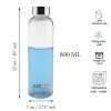 Glass Water Bottles With Leak proof Stainless Steel Cap - Clear, 800 ML,. Premium Soda Lime, Best As Reusable Drinking Bottle, Sauce Jar, Juice Beverage Container, Kefir Kit - Image 4