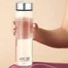 Glass Water Bottles With Leak proof Stainless Steel Cap - Clear, 800 ML,. Premium Soda Lime, Best As Reusable Drinking Bottle, Sauce Jar, Juice Beverage Container, Kefir Kit - Image 8