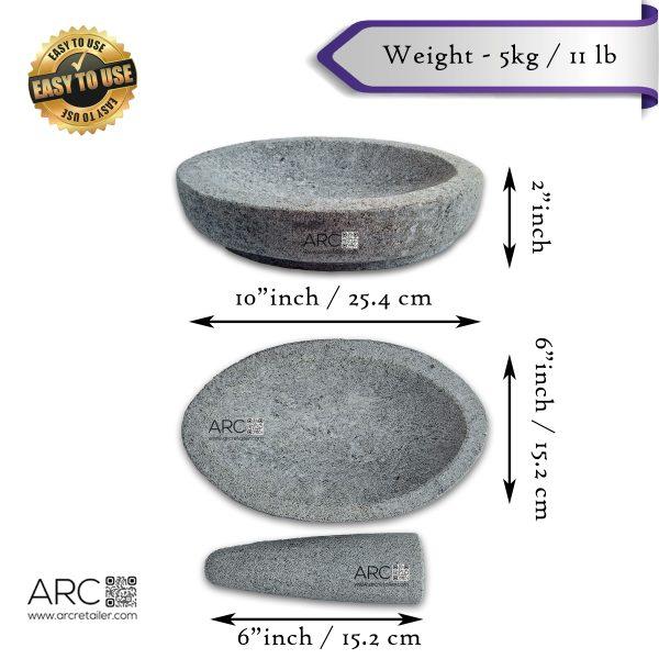 Arc retail Best Kalvam and Kuliammi set, Molcajete and Tejolote for sale, Traditional Mortar and Pestle, High-quality Griding Stone