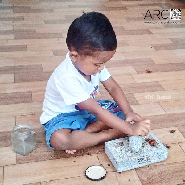 Kid-friendly stone mortar, Miniature play kitchen set, Educational mini pestle, Decorative pooja accessories, Imaginative play decor,