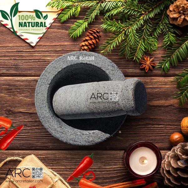 Granite mortar and pestle, Premium kitchen tools, Culinary grinding essentials, Stylish kitchen accessories, Rustic elegance in cooking,