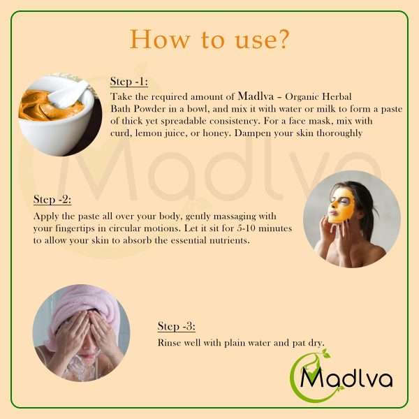 Madlva Herbal Face Mask Powder | Ubtan Powder | Nalungu Maavu | Herbal Bath Powder - 200g- 100 % Natural - Image 5