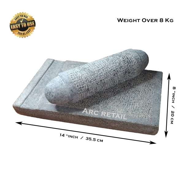 Best Stone Mortar and Pestle - Unique Design - 14x12 Inches - Durable Kitchen Tool by Ovenaid | ARC Retail - Image 4