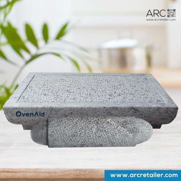 Best Stone Ammikal/Sil Bhatta/Mortar & Pestle - 14x12 Inches - Brand Ovenaid | ARC Retail - Image 4