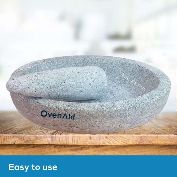 OvenAid Premium Natural Stone Kalvam (12x8") – Ayurvedic Spice Grinder & Mortar Pestle | ArcRetailer - Image 4