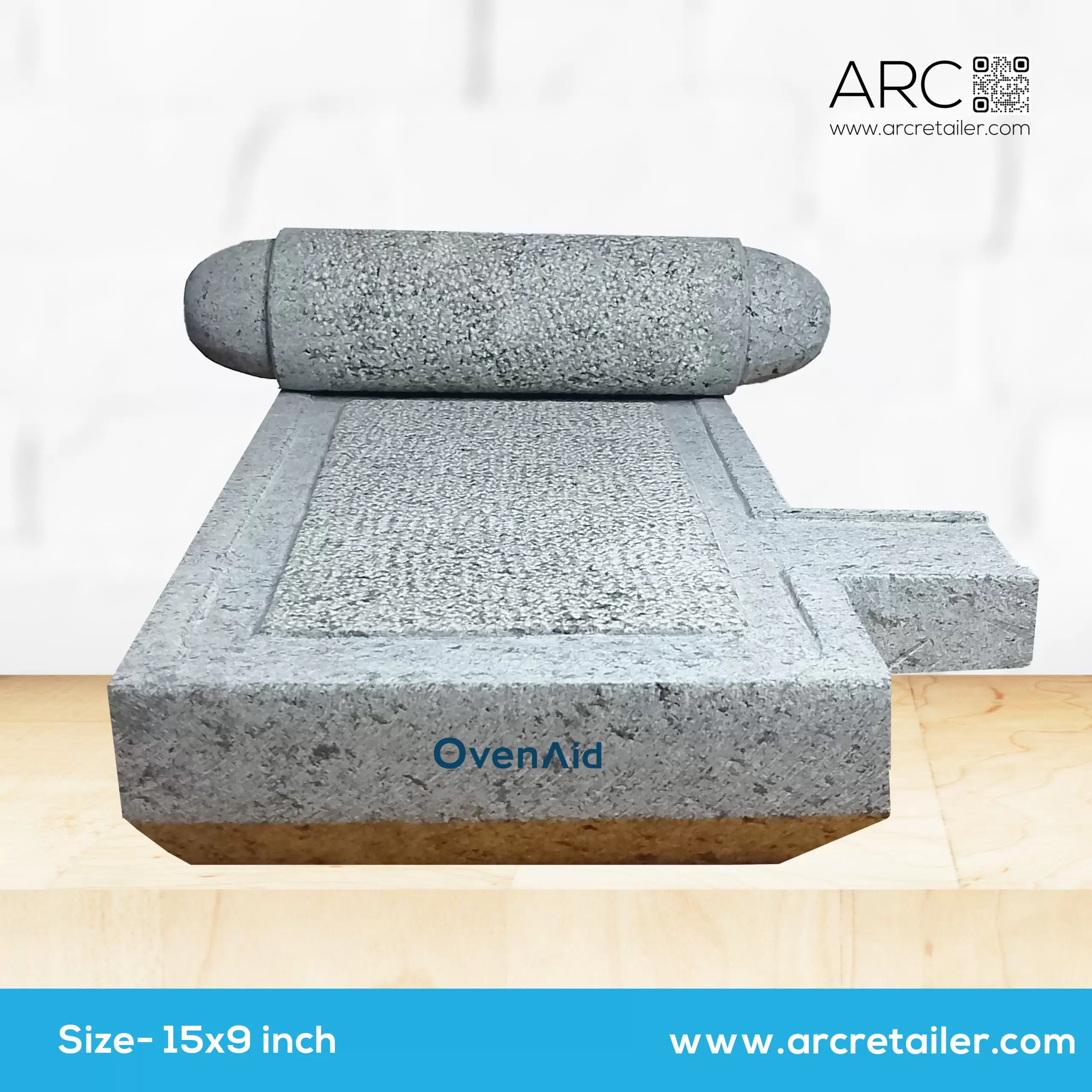 Best Stone Panavattam Mortar and Pestle - Pani Peeta / Aavudiyar Yoni Peeta - 15x10 Inches by Ovenaid | ARC Retail - Image 7