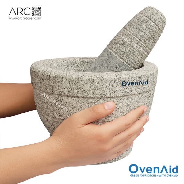 OvenAid Big Stone Mortar and Pestle 8 Inches | Imam Dasta, Khal Batta, Kundi Sota, Idi Kallu - Image 3