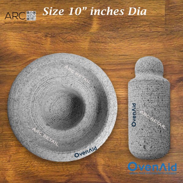 Best OvenAid Heavy Black Stone Mortar and Pestle – Traditional Attukal, Okhli & Khalbatta, Sil Batta, Grinder Stone for Spices & Chutney | 10 Inch Dia, - Image 7