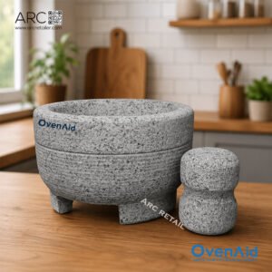Stone Mortar and Pestle 8 Inch Bowl with legs